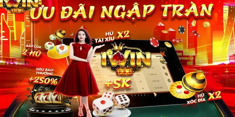 Hình ảnh thể hiện các tính năng nổi bật của i888 như bảo mật, đa dạng game slot, ưu đãi hấp dẫn và trải nghiệm người dùng mượt mà.